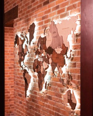3D puidust maailmakaart