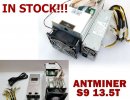 Bitmain btc Antminer asic S9 13.5T SHA256 + Psu