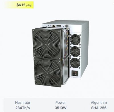 Bitmain Antminer S21 Pro 234Th SHA256 BTC Asic 